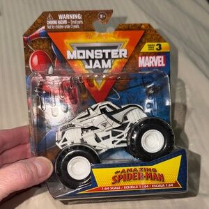 Marvel Monster Jam Spider-Man Monster Truck Black and White series 3 1:64 scale